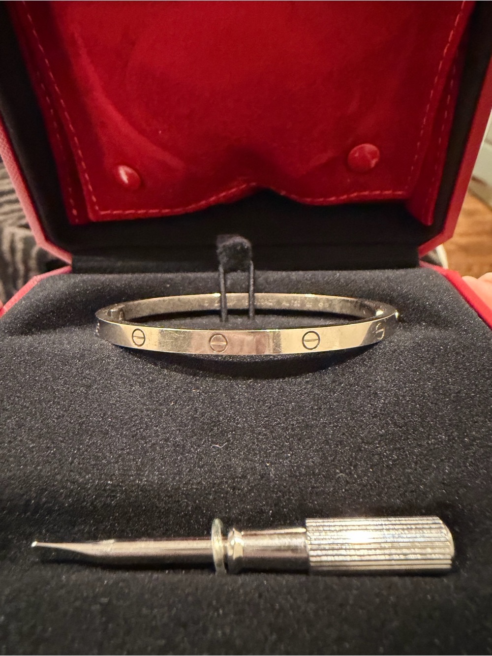 Cartier Men's Silver Screw Motif Bracelet